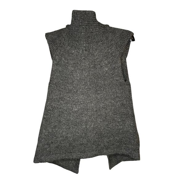 Max Mara Wool Sleeveless Knit Tunic Vest Gray Funnel Neck Quiet Luxury Sz S/M - Picture 9 of 11